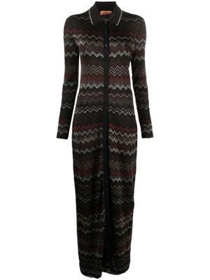 Missoni cardigan Zigzag à col polo - Noir