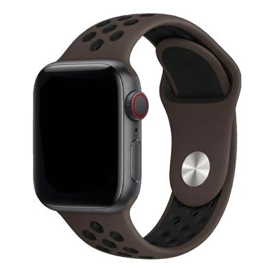 Apple Watch 10 Bandje Stryde - Dubbel - Siliconen - Bruin Zwart - 44, 45, 46 & 49mm - SM