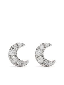 Djula boucles d'oreilles Moon en or rose 18ct ornées de diamants