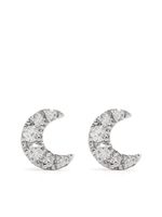 Djula boucles d'oreilles Moon en or rose 18ct ornées de diamants - thumbnail