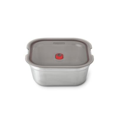 Zwart+Blum Stalen Voedselbox Vierkant - 195x189x77mm - Grijs/Rood