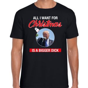 Trump All I want for Christmas fout Kerst shirt zwart voor heren