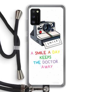 Smile: Samsung Galaxy A41 Transparant Hoesje met koord