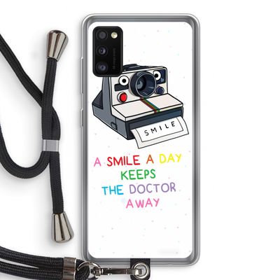 Smile: Samsung Galaxy A41 Transparant Hoesje met koord