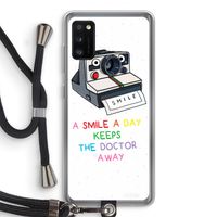 Smile: Samsung Galaxy A41 Transparant Hoesje met koord