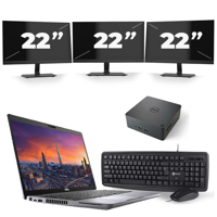 Dell Precision 3550 - Intel Core i7-10e Generatie - 15 inch - 16GB RAM - 256GB SSD - Windows 11 + 3x 22 inch Monitor