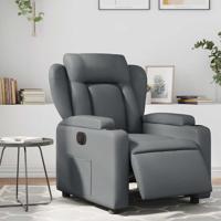 Fauteuil verstelbaar elektrisch kunstleer grijs