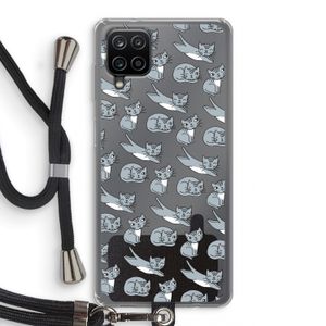 Poezen: Samsung Galaxy A12 Transparant Hoesje met koord