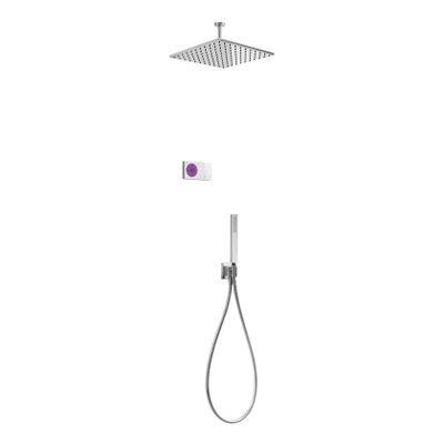 Regendouche set electronisch Tres Shower technology | Inbouw | Thermostaatkraan | 2-weg | Vierkant | Chroom