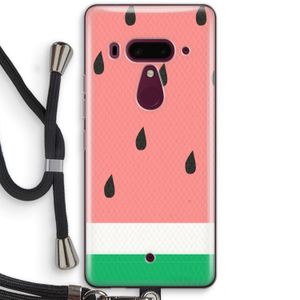 Watermeloen: HTC U12+ Transparant Hoesje met koord