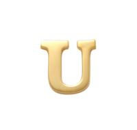 Minimalistische letter oorbelknopje - 14K GOUD - Goud - U
