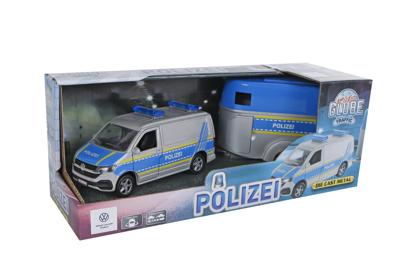 Kids Globe VW Transporter politie met paardentrailer