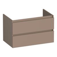 Brauer Joy - Onderkast - 80 cm - met 2 Softclose Lades Greeploos en 1 Sifon Uitsparing - Mat Mokka