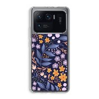 Flowers with blue leaves: Xiaomi Mi 11 Ultra Transparant Hoesje