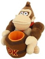 Super Mario - Donkey Kong Pluche with Barrel (25cm) - thumbnail