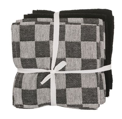 HEMA Thee-en Keukendoeken - Katoen - Zwart - 4 Stuks (zwart)