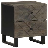Nachtkastje 40x33x46 cm massief mangohout zwart