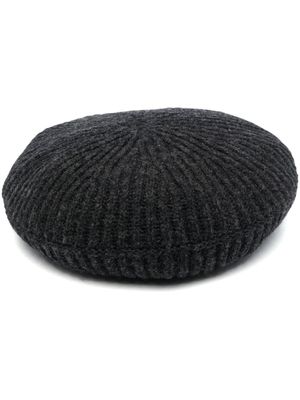 GANNI béret en maille nervurée - Noir