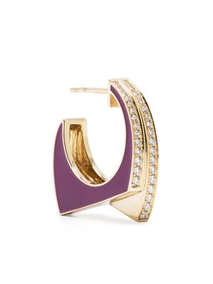 Rainbow K créole Handcuff pavée de diamants - Violet