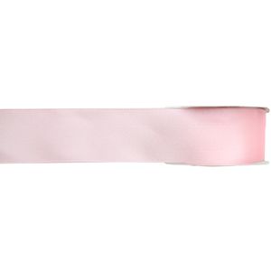 1x Roze satijnlint rollen 1,5 cm x 25 meter cadeaulint verpakkingsmateriaal   -