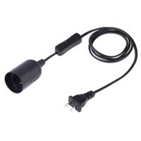 E27 Wire Cap schakelaar lamp houder kroonluchter stopcontact met 1.5 m verlengkabel US plug (zwart)