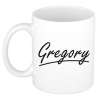 Gregory voornaam kado beker / mok sierlijke letters - gepersonaliseerde mok met naam   -