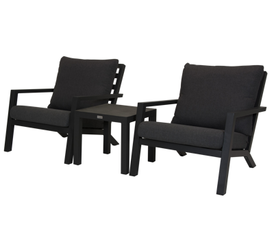 Qopps 2 Atlanta lounge tuinstoel met bijzettafel antraciet