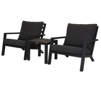 Qopps 2 Atlanta lounge tuinstoel met bijzettafel antraciet