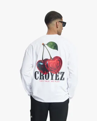 Croyez Cerise D'Amour Longsleeve Heren Wit - Maat M - Kleur: RoodWitZwart | Soccerfanshop