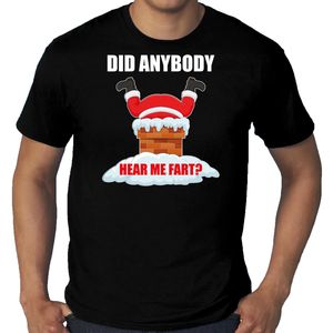 Grote maten fun Kerstshirt / outfit Did anybody hear my fart zwart voor heren