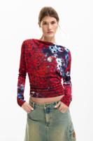 Fijne trui met madeliefjes - RED - L
