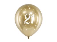 Glossy Ballonnen 21 goud (6st)