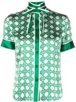 Casablanca chemise en soie à motif monogrammé - Vert