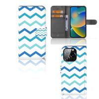 iPhone 14 Pro | Telefoon Hoesje | Zigzag Blauw