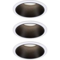 Paulmann 93402 Cole Coin Inbouwlamp Set van 3 stuks LED 6 W Wit, Zwart
