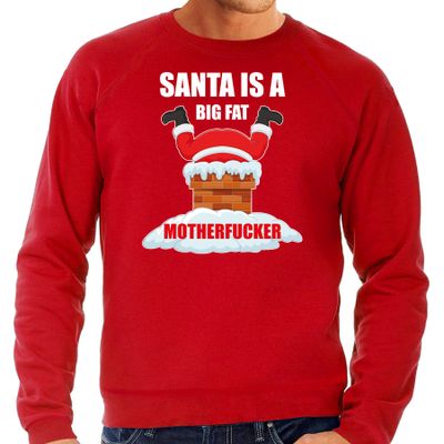 Grote maten foute Kersttrui / outfit Santa is a big fat motherfucker rood voor heren Grote maten foute Kersttrui / outfit Santa is a big fat motherfucker rood voor heren