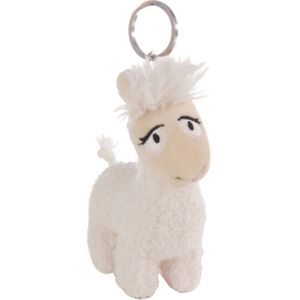 Nici sleutelhanger Lady Lama junior 10 cm pluche wit