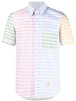 Thom Browne Funmix gingham-check short-sleeved shirt - Bleu