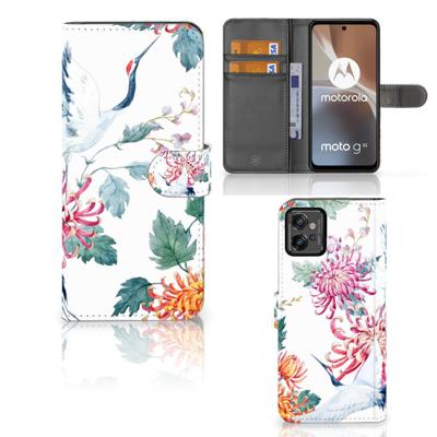 Motorola Moto G32 | Telefoonhoesje | Met pasjeshouder | Bird Flowers