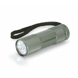 Compacte LED kinder zaklamp - aluminium - grijs - 9 cm   -