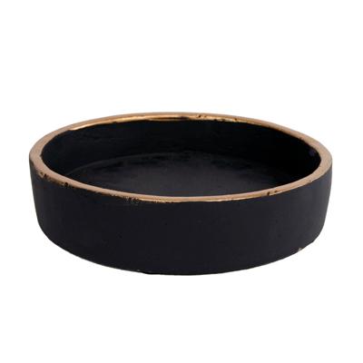 Diversen Onderbord max s zwart/goud aardewerk 16x16x3,6cm