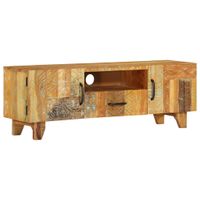 Tv-meubel handgesneden 120x30x40 cm massief gerecycled hout - thumbnail