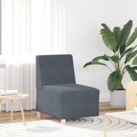 Modulaire bank zonder armleuningen, donkergrijs, 55 cm, fluweel