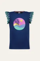B.Nosy zomer top meisjes - lake blauw - broderie mouw - Taria