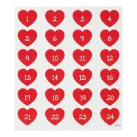 Creativ Company Stickers hart met cijfer, 1 vel