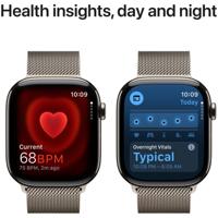 Apple Watch Series 10 GPS + Cellular 46mm Titanium Case met Milanese Loop - M/L Smartwatch Beige