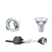 Philips LED Spot Set GU10 - Inbouw Rond Chroom - Kantelbaar Ø83mm - Warm Wit Dimbaar