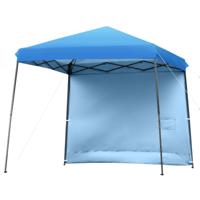 3 m x 3 m Schuine Luifel met Afneembare Zijwand Opvouwbaar Prieel Onderdak In hoogte Verstelbare Huis Tent Blauw