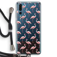 Flamingoprint groen: Huawei P20 Pro Transparant Hoesje met koord