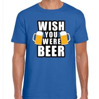 Wish you were BEER fun shirt blauw voor heren drank thema 2XL  -